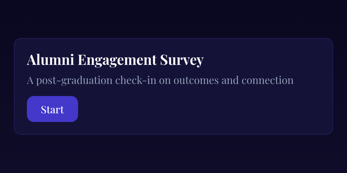 Cover of the Alumni Engagement Survey template