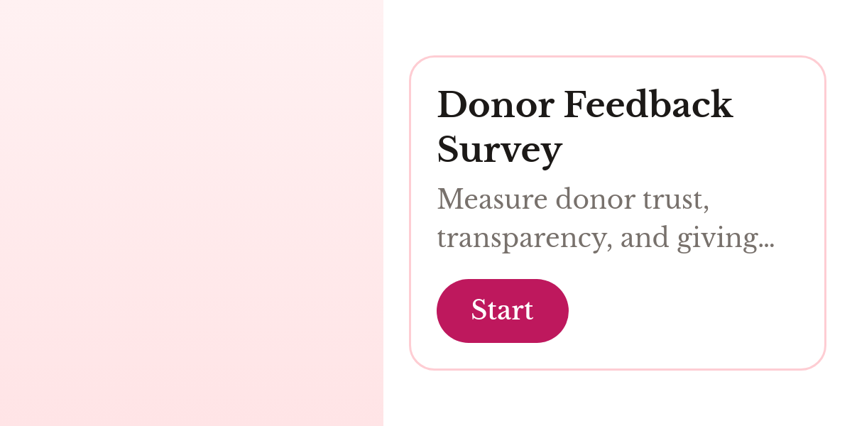 Cover of the Donor Feedback Survey template