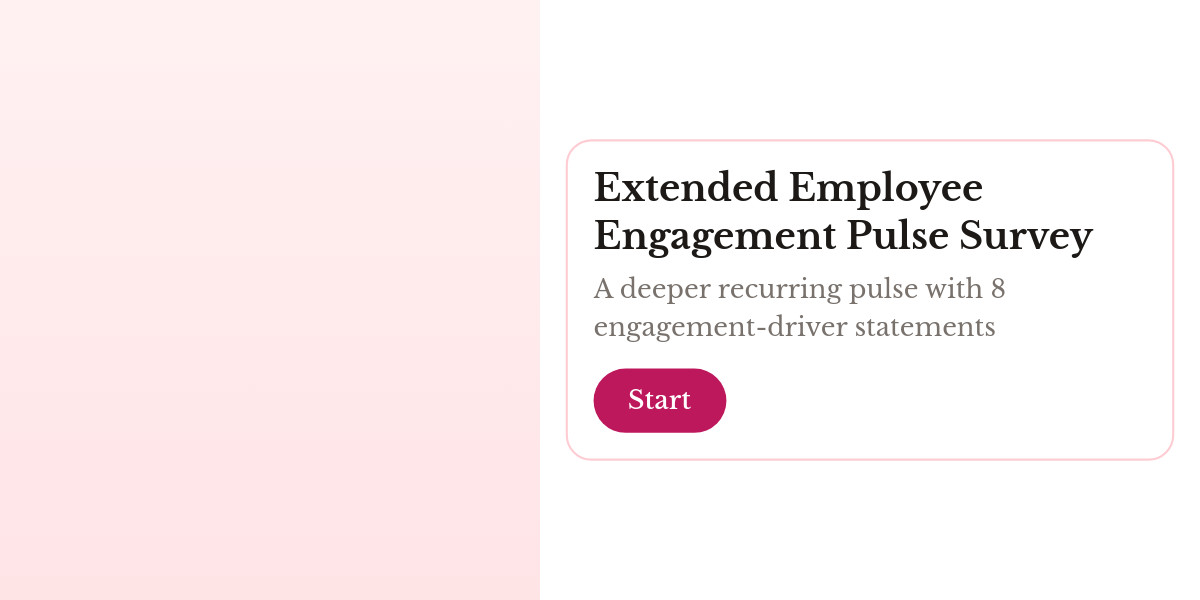 Cover of the Extended Employee Engagement Pulse Survey template