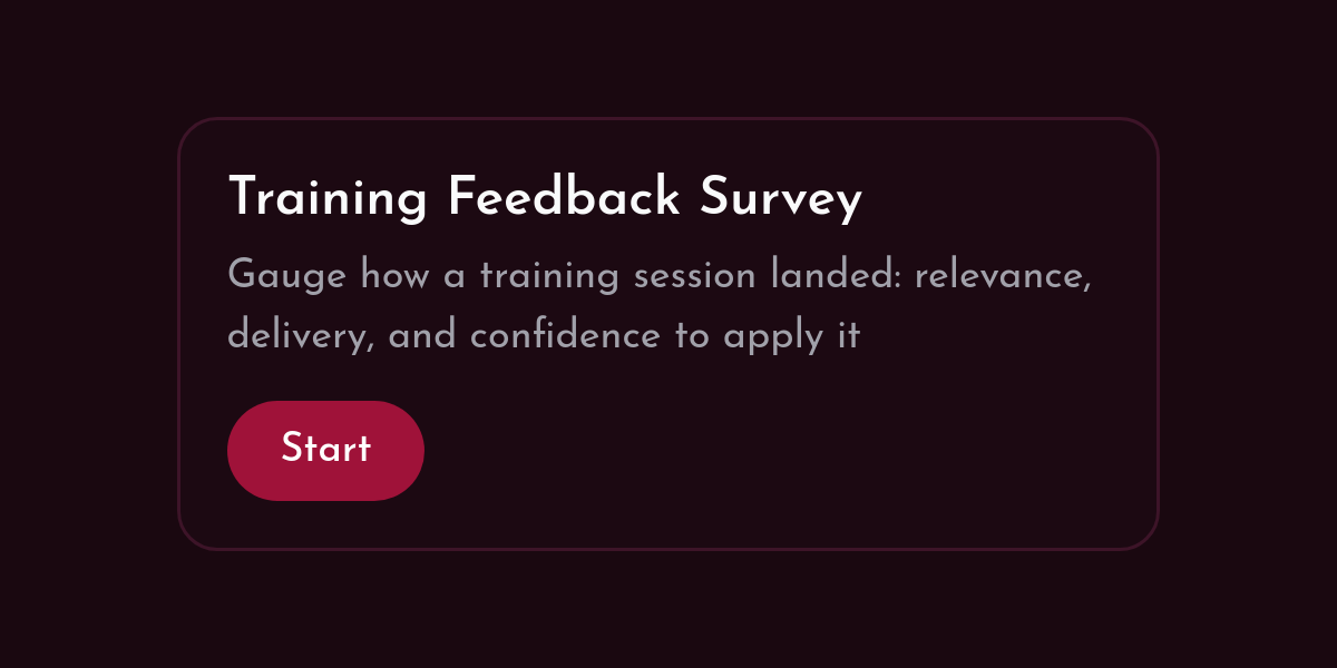 Cover of the Training Feedback Survey template